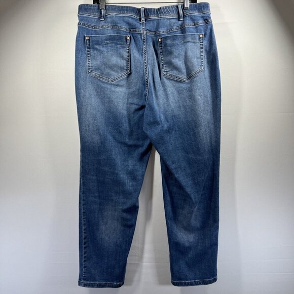 J Jill Women's Jeans 18r Blue Denim Authentic Fit Slim Ankle Zip Button Stretch - Picture 4 of 7